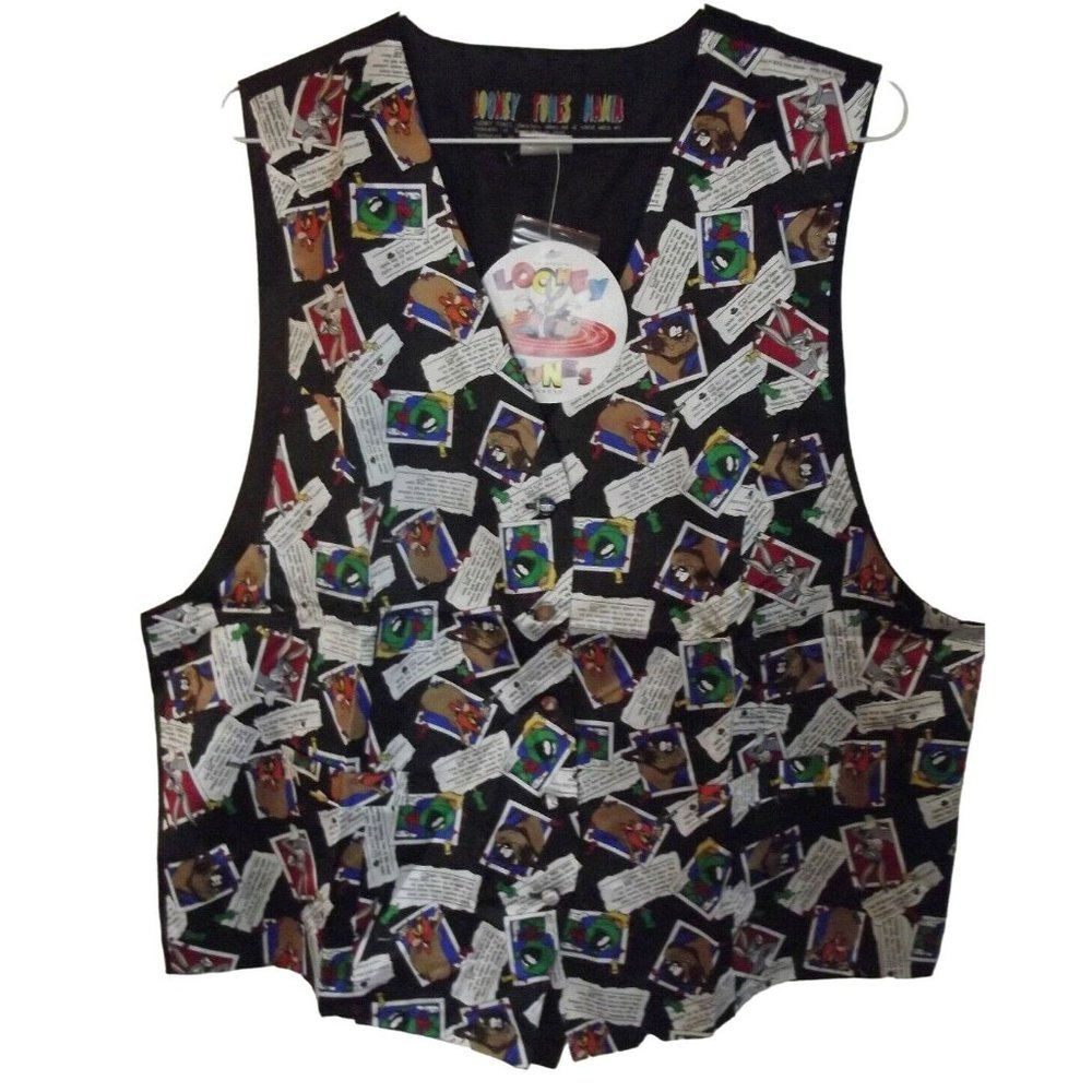 Looney Tunes Vest Mens Large Martian Taz Yosemite-Sam Bugs Bunny wedding